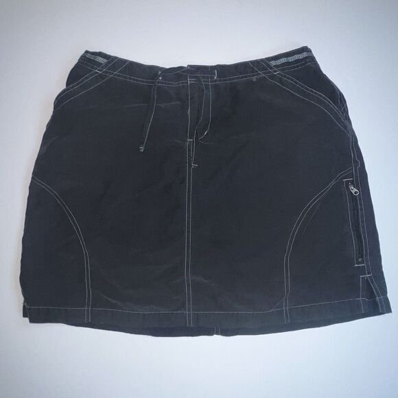 Kuhl Skirt Womens Large Black Mini Drawstring Sporty Athleisure Elastic Waist - Picture 1 of 12